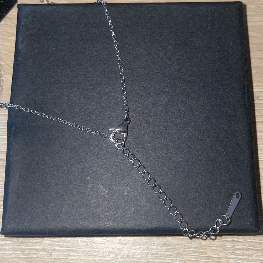Silver and Gold Tone Heart and Infinity Interwoven Symbol Necklace - Picture 7 of 8